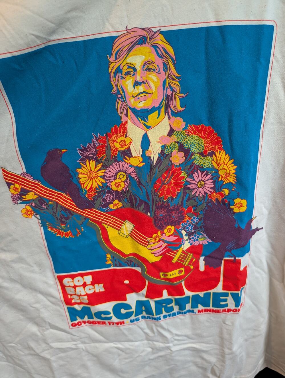 Paul McCartney Got Back 2025 Minneapolis Concert Shirt XL Beatles Tour Tee